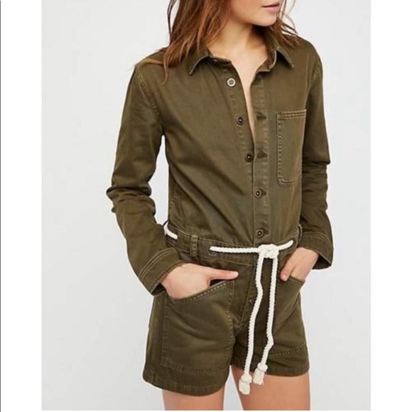 Free People Pants - FREE PEOPLE OUT IN THE THUNDER UTILITY ROMPER